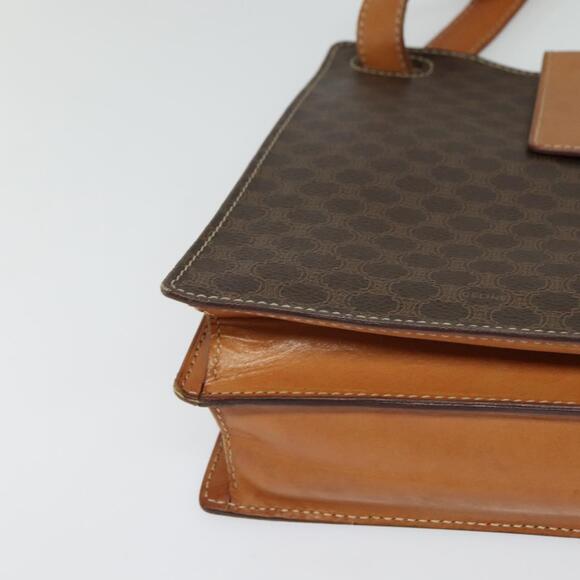 CELINE Macadam Canvas Shoulder Bag Pvc Leather Brown Gold - Picture 9 of 13